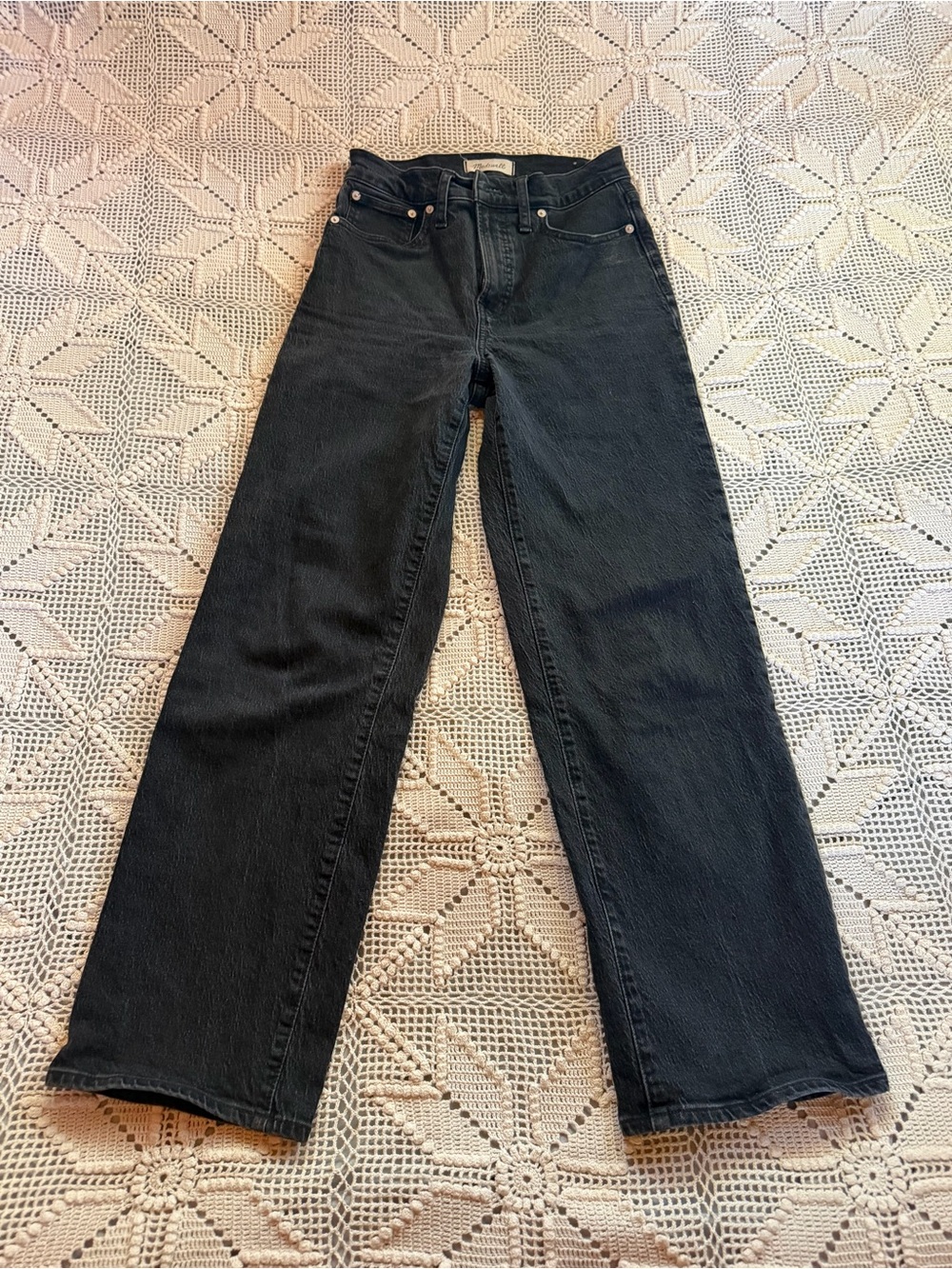 Madewell Black Wide-Leg High-Rise Jeans - Picture 1 of 4
